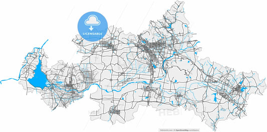 Tai an, Shandong, China, high resolution vector map - Instant download PDF and JPG