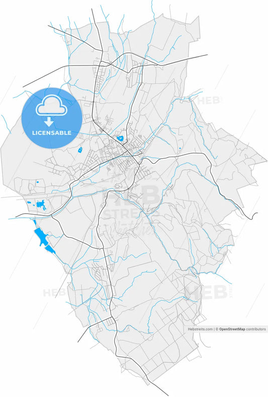 Ajka, Veszprém, Hungary, high resolution vector map - Instant download PDF and JPG