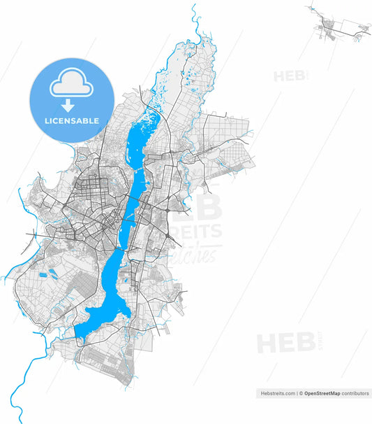 Voronezh, Voronezh Oblast, Russia, high resolution vector map - Instant download PDF and JPG