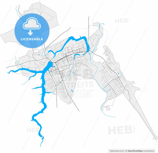 Kirov, Kirov Oblast, Russia, high resolution vector map - Instant download PDF and JPG