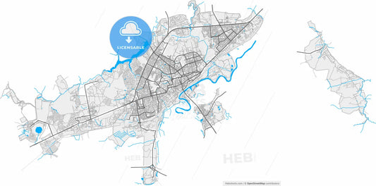 Vladimir, Vladimir Oblast, Russia, high resolution vector map - Instant download PDF and JPG