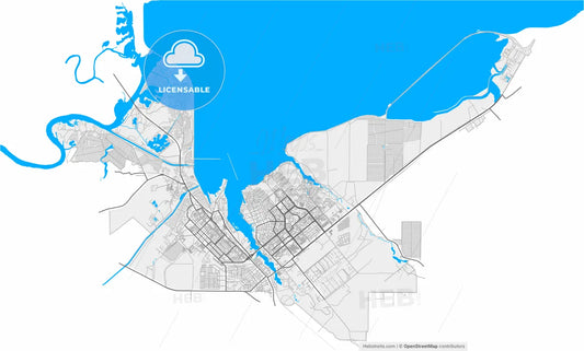Volgodonsk, Rostov Oblast, Russia, high resolution vector map - Instant download PDF and JPG