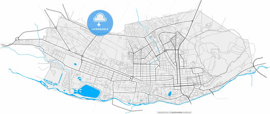Pyatigorsk, Stavropol Krai, Russia, high resolution vector map - Instant download PDF and JPG