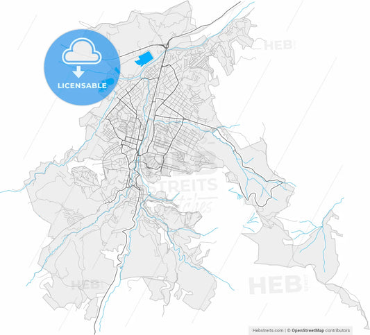 Kislovodsk, Stavropol Krai, Russia, high resolution vector map - Instant download PDF and JPG