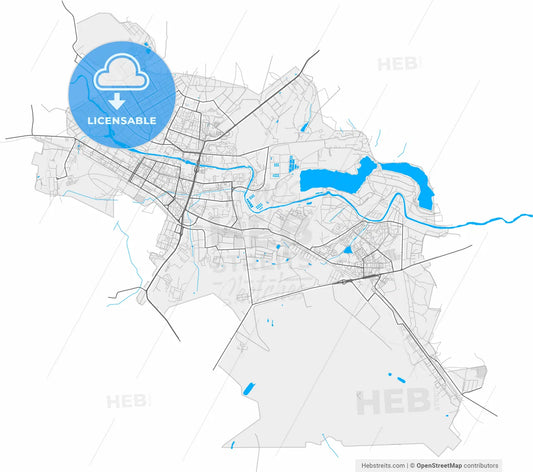 Shchyolkovo, Moscow Oblast, Russia, high resolution vector map - Instant download PDF and JPG