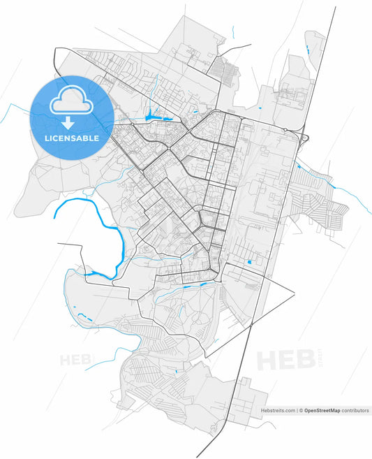 Obninsk, Kaluga Oblast, Russia, high resolution vector map - Instant download PDF and JPG
