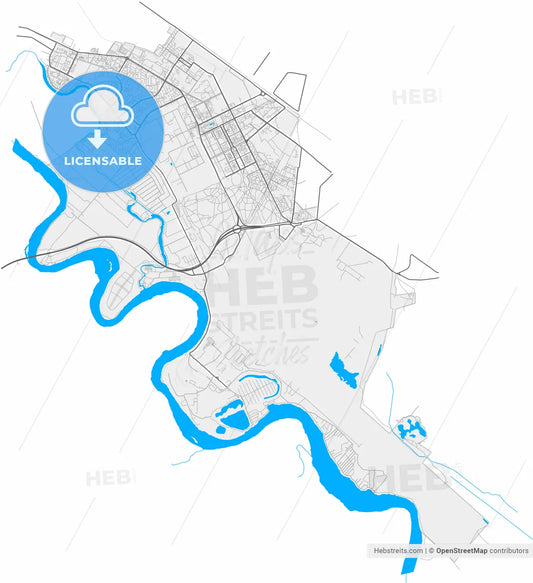 Zhukovsky, Moscow Oblast, Russia, high resolution vector map - Instant download PDF and JPG