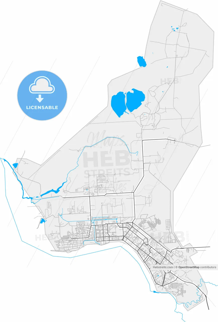 Seversk, Tomsk Oblast, Russia, high resolution vector map - Instant download PDF and JPG