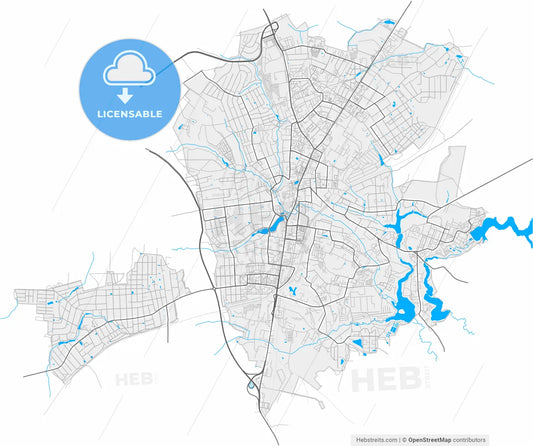 Sergiyev Posad, Moscow Oblast, Russia, high resolution vector map - Instant download PDF and JPG