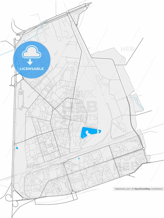 Reutov, Moscow Oblast, Russia, high resolution vector map - Instant download PDF and JPG