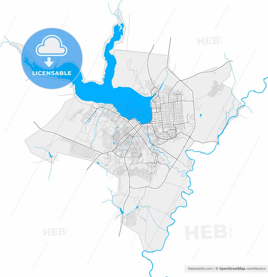 Votkinsk, Udmurt Republic, Russia, high resolution vector map - Instant download PDF and JPG