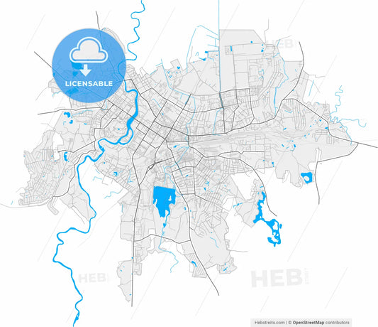Velikiye Luki, Pskov Oblast, Russia, high resolution vector map - Instant download PDF and JPG