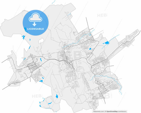 Kiselyovsk, Kemerovo Oblast, Russia, high resolution vector map - Instant download PDF and JPG