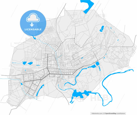Novotroitsk, Orenburg Oblast, Russia, high resolution vector map - Instant download PDF and JPG
