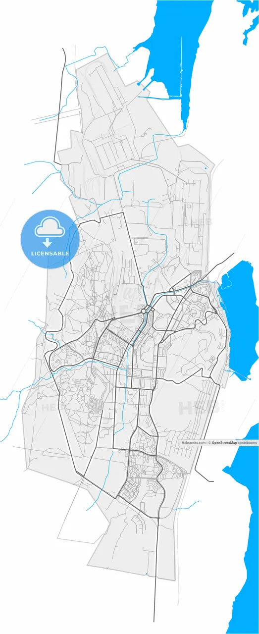 Novouralsk, Sverdlovsk Oblast, Russia, high resolution vector map - Instant download PDF and JPG