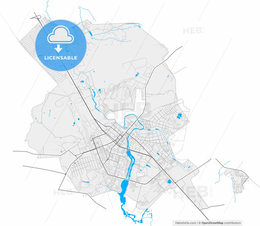 Klin, Moscow Oblast, Russia, high resolution vector map - Instant download PDF and JPG
