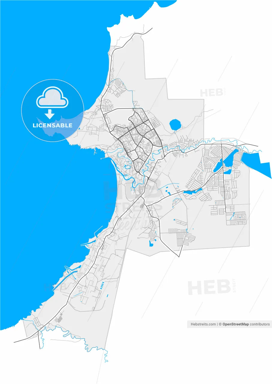 Sosnovy Bor, Leningrad Oblast, Russia, high resolution vector map - Instant download PDF and JPG