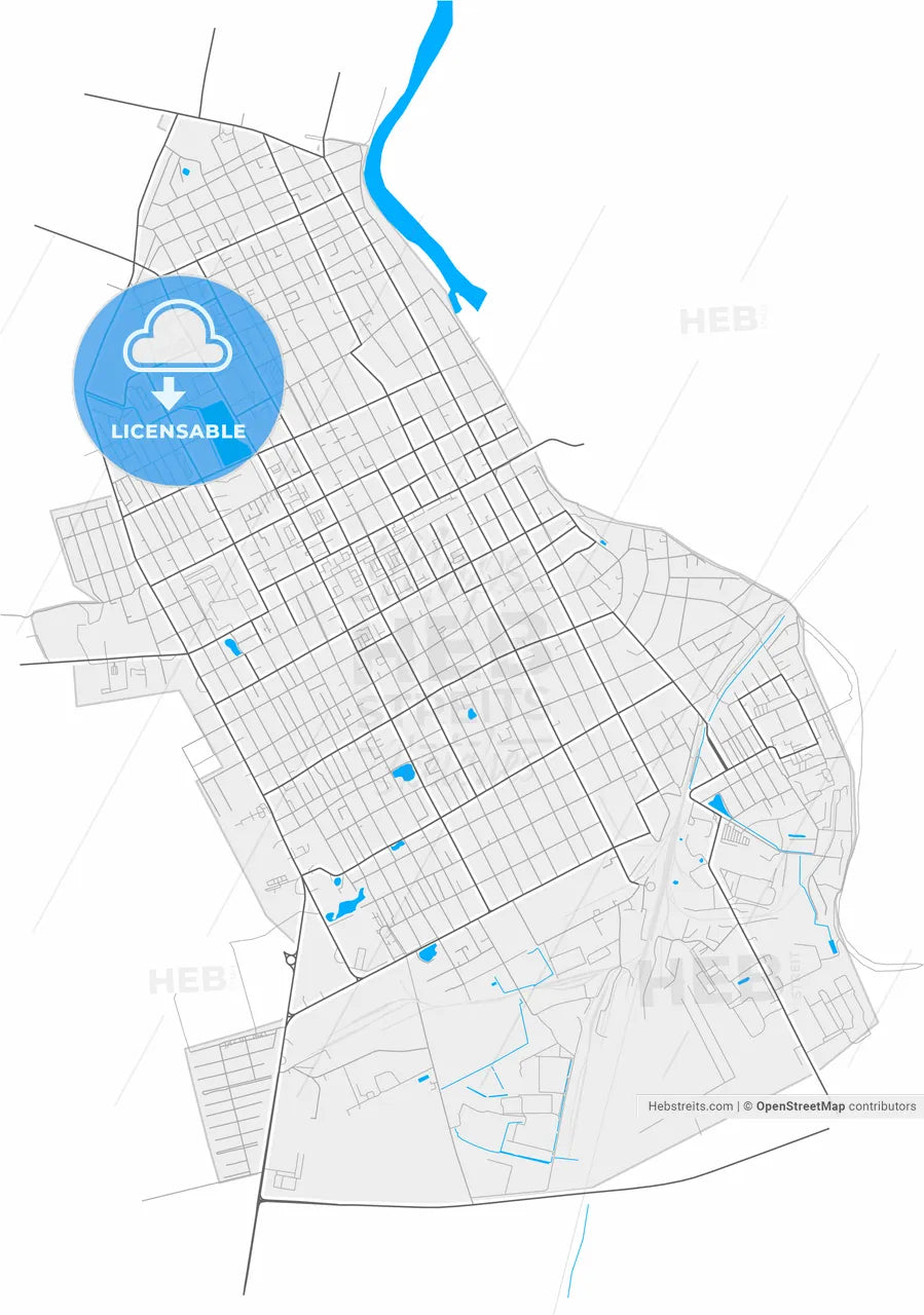 Slavyansk-na-Kubani, Krasnodar Krai, Russia, high resolution vector map - Instant download PDF and JPG