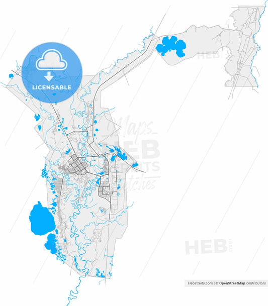 Kogalym, Khanty-Mansi Autonomous Okrug-Yugra, Russia, high resolution vector map - Instant download PDF and JPG