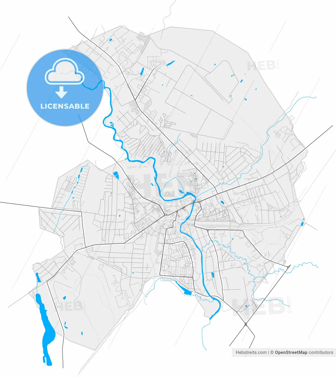 Naro-Fominsk, Moscow Oblast, Russia, high resolution vector map - Instant download PDF and JPG