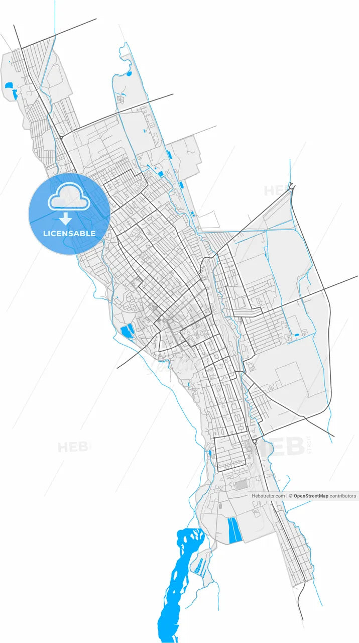Labinsk, Krasnodar Krai, Russia, high resolution vector map - Instant download PDF and JPG