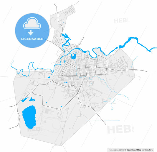 Tikhvin, Leningrad Oblast, Russia, high resolution vector map - Instant download PDF and JPG