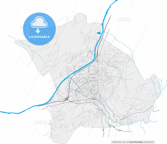 Chur, Switzerland, high resolution vector map - Instant download PDF and JPG