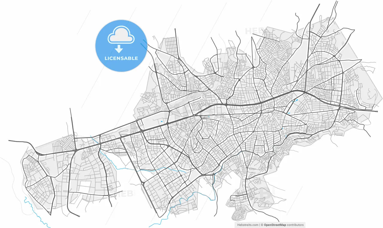 Malatya, Malatya, Turkey, high resolution vector map - Instant download PDF and JPG