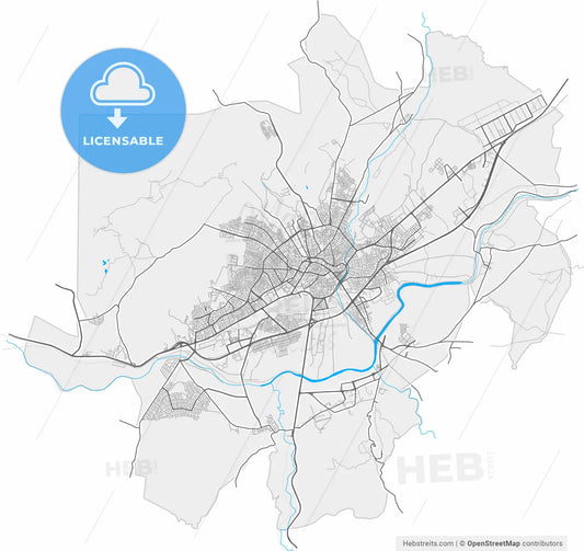 Sivas, Sivas, Turkey, high resolution vector map - Instant download PDF and JPG
