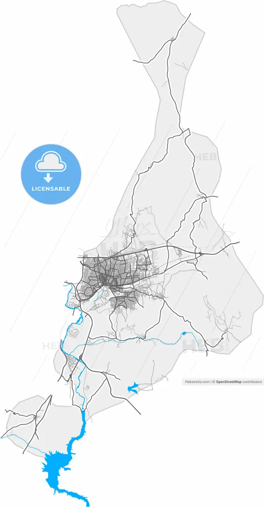 Kırıkkale, Kırıkkale, Turkey, high resolution vector map - Instant download PDF and JPG