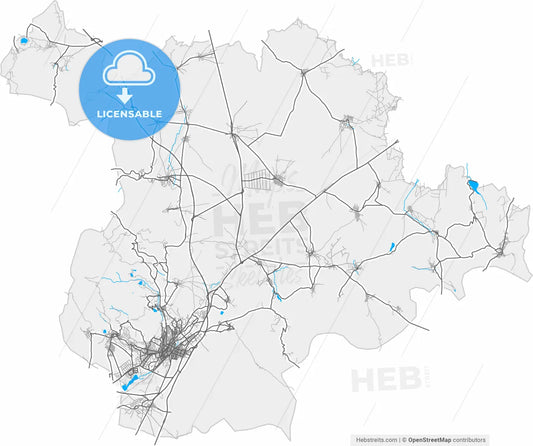 Niğde, Niğde, Turkey, high resolution vector map - Instant download PDF and JPG