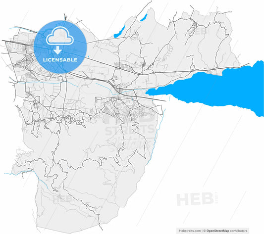 Kartepe, Kocaeli, Turkey, high resolution vector map - Instant download PDF and JPG