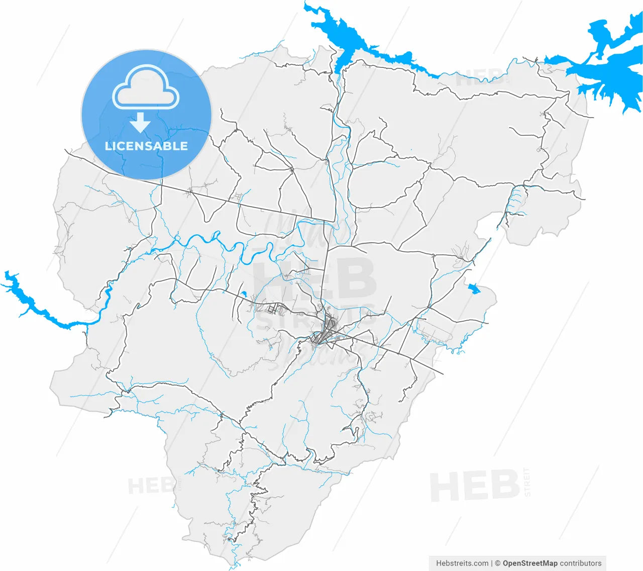Muş, Muş, Turkey, high resolution vector map - Instant download PDF and JPG