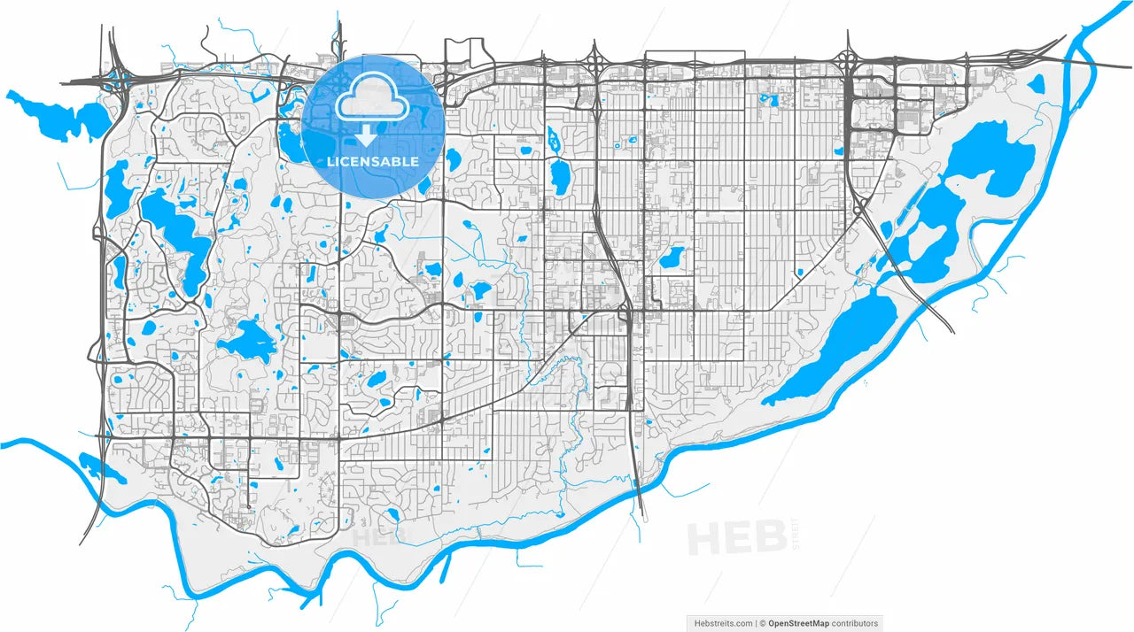 Bloomington, Minnesota, United States, high resolution vector map - Instant download PDF and JPG