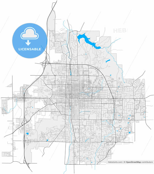 Bloomington, Indiana, United States, high resolution vector map - Instant download PDF and JPG