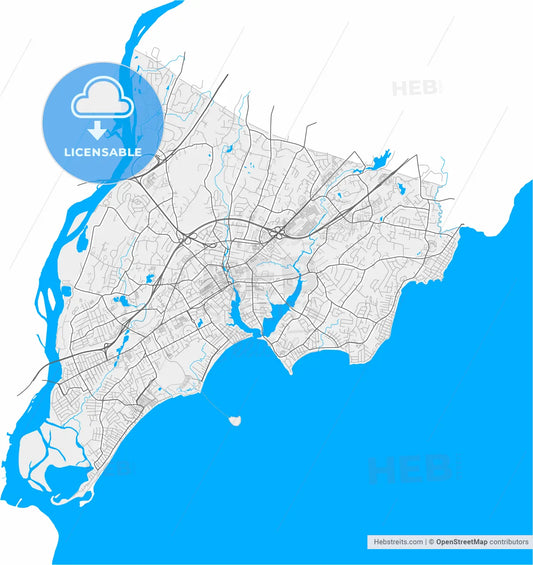 Milford, Connecticut, United States, high resolution vector map - Instant download PDF and JPG