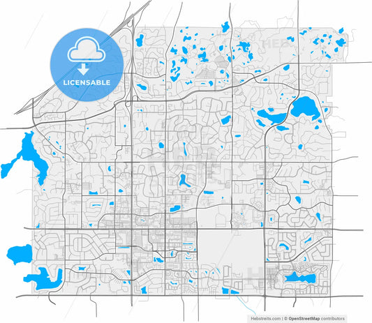 Apple Valley, Minnesota, United States, high resolution vector map - Instant download PDF and JPG