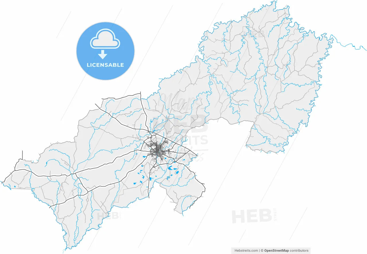Bage, Brazil, high resolution vector map - Instant download PDF and JPG