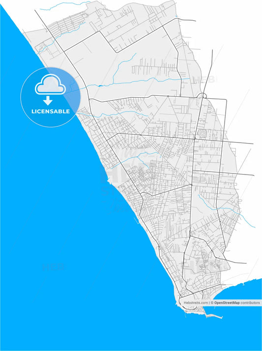 Anzio, Lazio, Italy, high resolution vector map - Instant download PDF and JPG