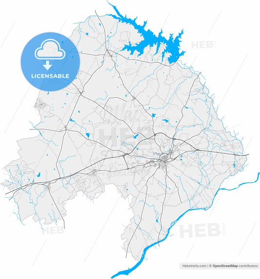 Elvas, Portalegre, Portugal, high resolution vector map - Instant download PDF and JPG