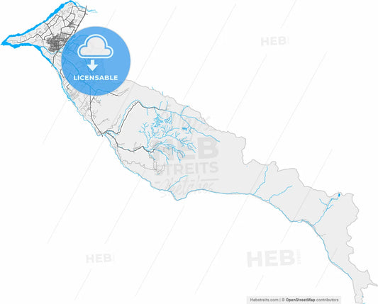 Curico, Chile, high resolution vector map - Instant download PDF and JPG