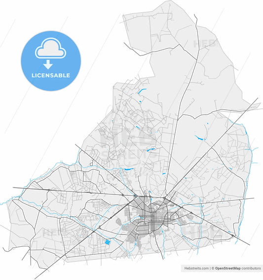 Assis, Brazil, high resolution vector map - Instant download PDF and JPG