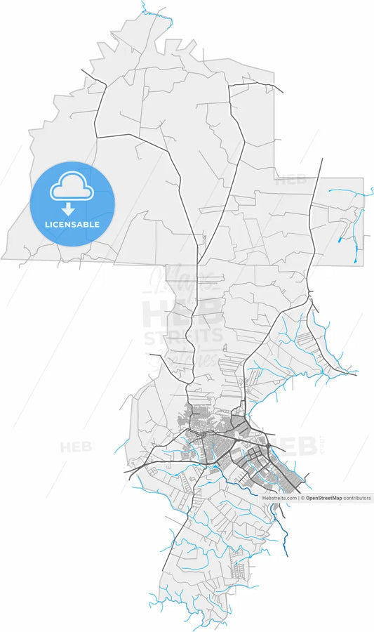 Cambe, Brazil, high resolution vector map - Instant download PDF and JPG