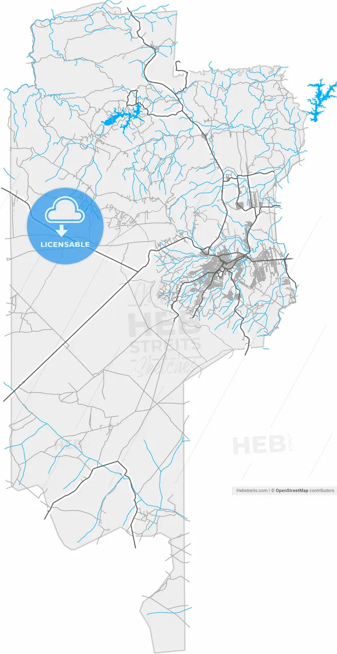 Crato, Brazil, high resolution vector map - Instant download PDF and JPG