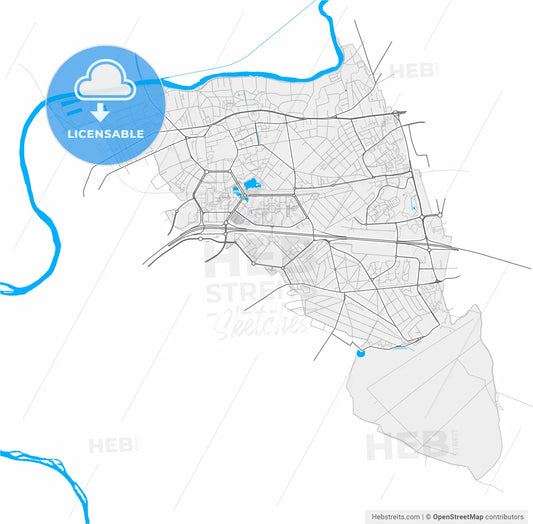 Noisy-le-Grand, Seine-Saint-Denis, France, high resolution vector map - Instant download PDF and JPG