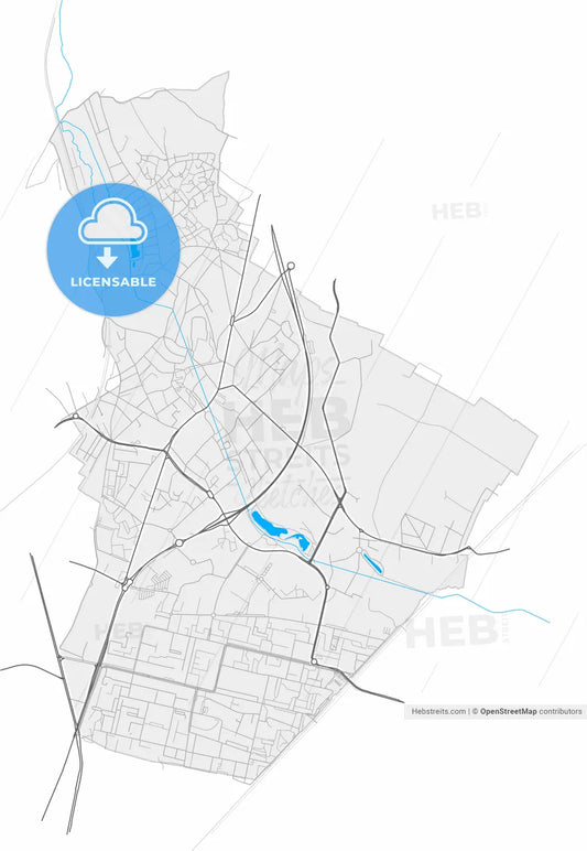 Sarcelles, Val-d Oise, France, high resolution vector map - Instant download PDF and JPG
