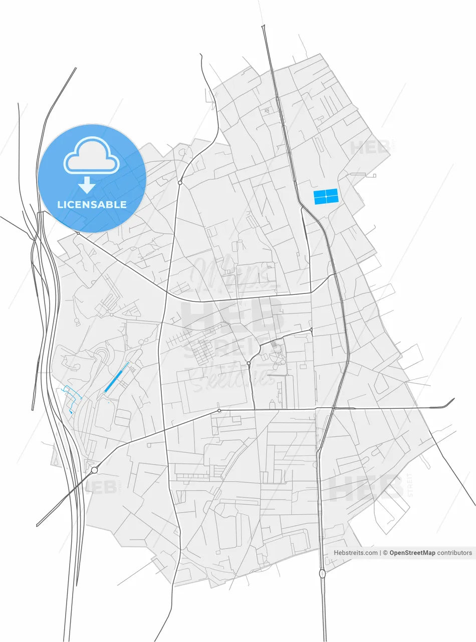 Villejuif, Val-de-Marne, France, high resolution vector map - Instant download PDF and JPG