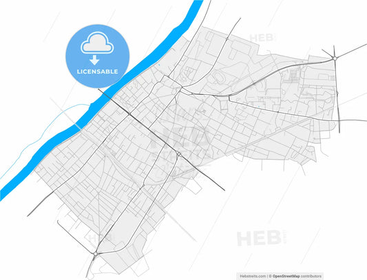 Sartrouville, Yvelines, France, high resolution vector map - Instant download PDF and JPG