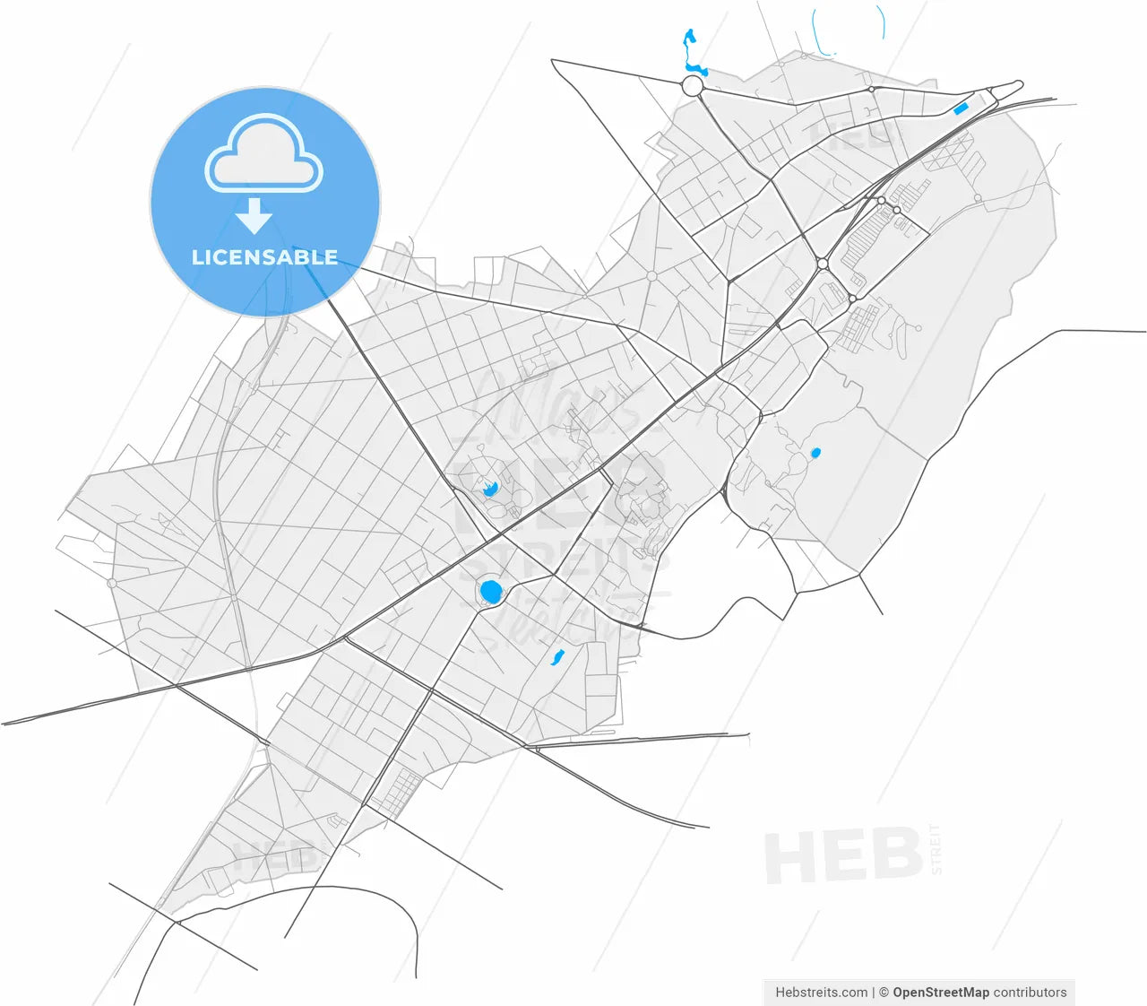 Livry-Gargan, Seine-Saint-Denis, France, high resolution vector map - Instant download PDF and JPG