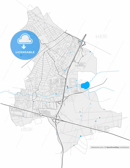 Pontault-Combault, Seine-et-Marne, France, high resolution vector map - Instant download PDF and JPG